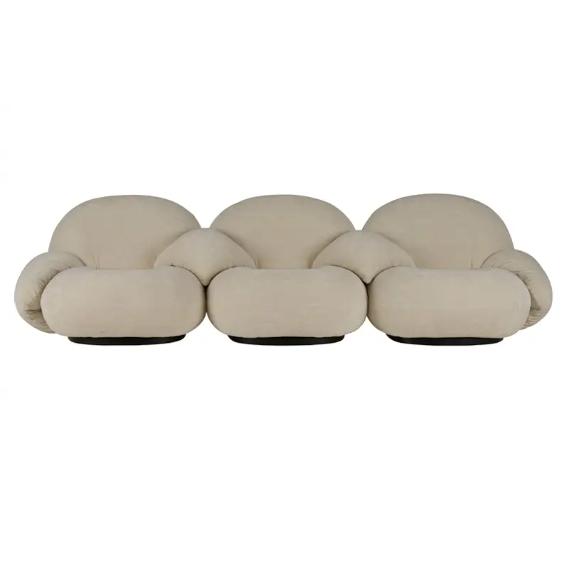 Sofa PACHA 3-seater with middle armrests Belsuede 007 avorioGUBI Nouvelle Collection