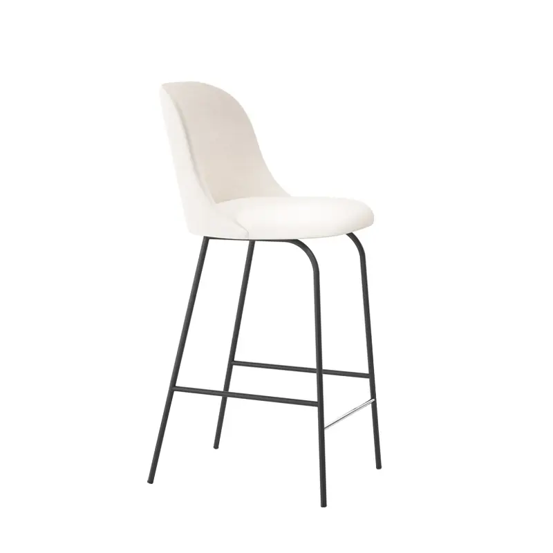 Commander Maintenant Bar Stool ALETA high backrest Ivory 101 / BlackVICCARBE