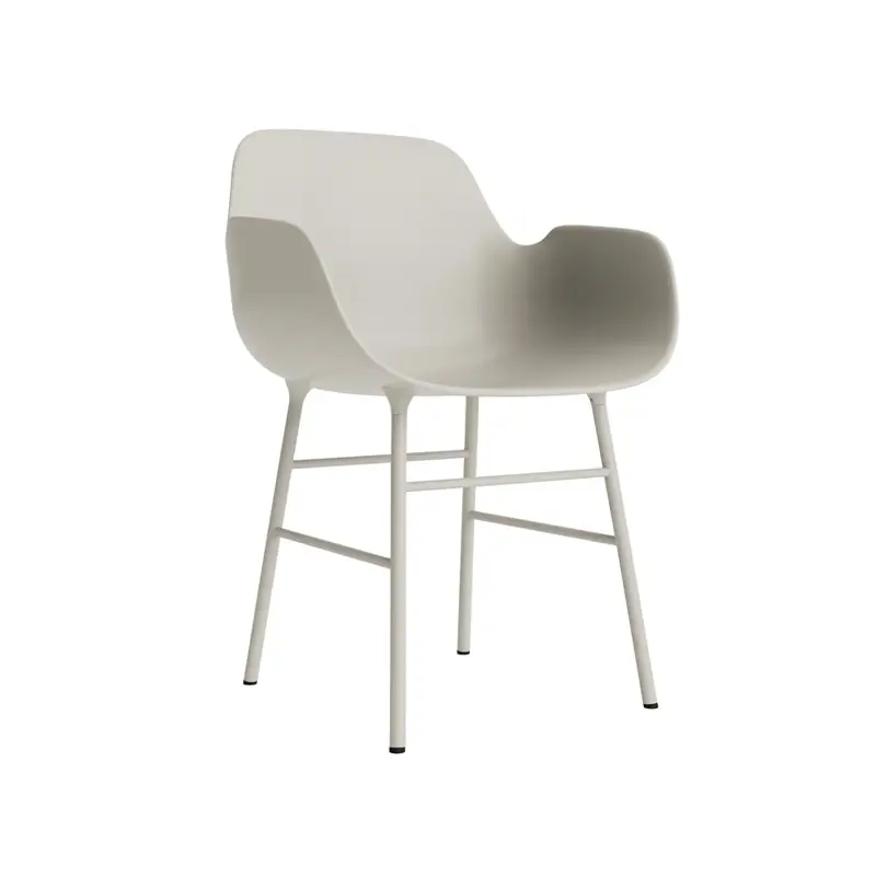 Chaise FORM ARMCHAIR piètement acier Gris clairNORMANN COPENHAGEN Expédié Aujourd'hui
