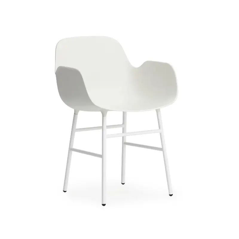 Chaise FORM ARMCHAIR piètement acier BlancNORMANN COPENHAGEN Jusqu'à Épuisement Des Stocks