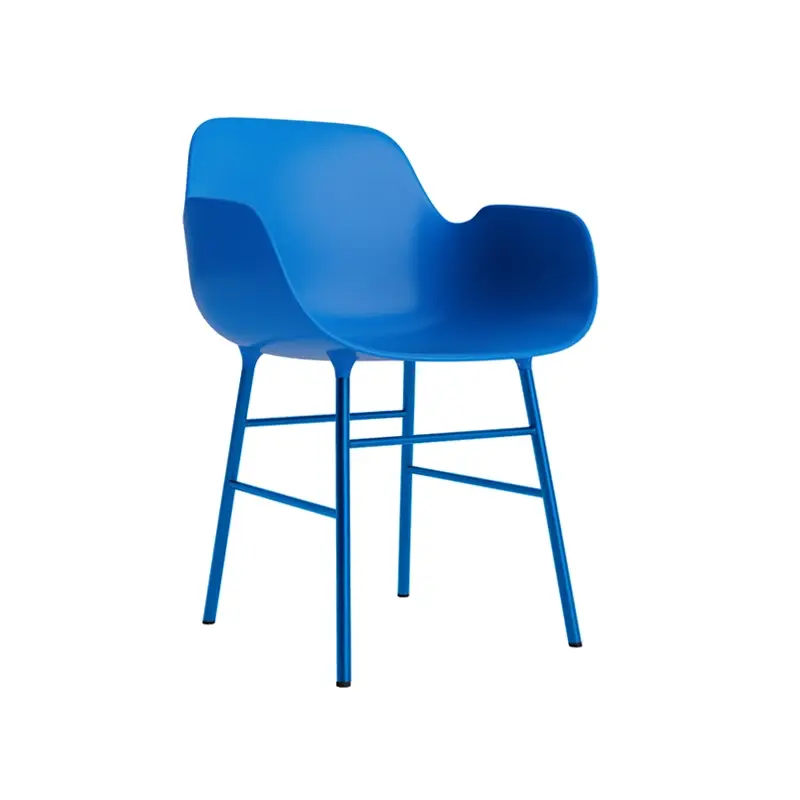Meilleur Choix Chaise FORM ARMCHAIR piètement acier Bleu vif NORMANN COPENHAGEN