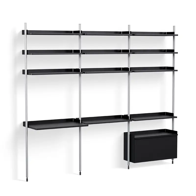 Satisfait Ou Remboursé Bureau PIER SYSTEM 23 Noir/ aluminiumHAY