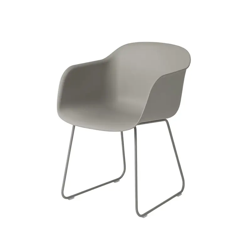 Vente Directe Dining Chair FIBER ARMCHAIR sled base GreyMUUTO