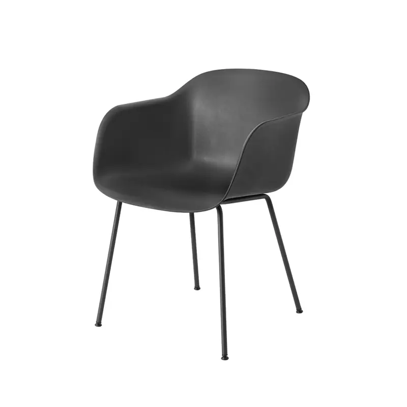 Dining Chair FIBER ARMCHAIR 4 steel legs BlackMUUTO Prix Cassé