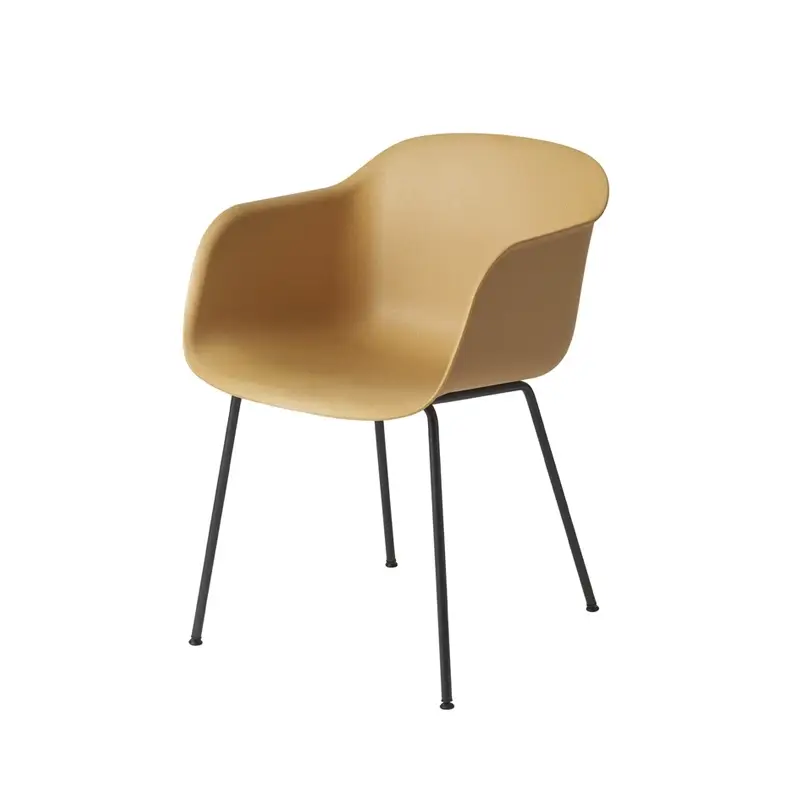 Dining Chair FIBER ARMCHAIR 4 steel legs Ochre/ blackMUUTO Acheter Direct