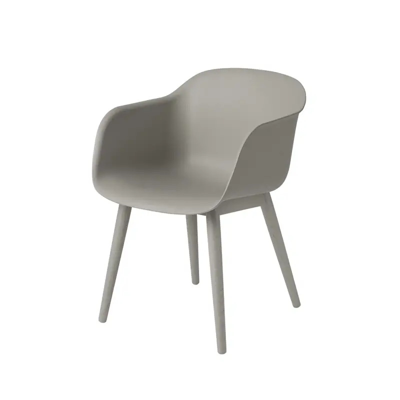 Chaise FIBER ARMCHAIR 4 pieds bois GrisMUUTO Super Prix