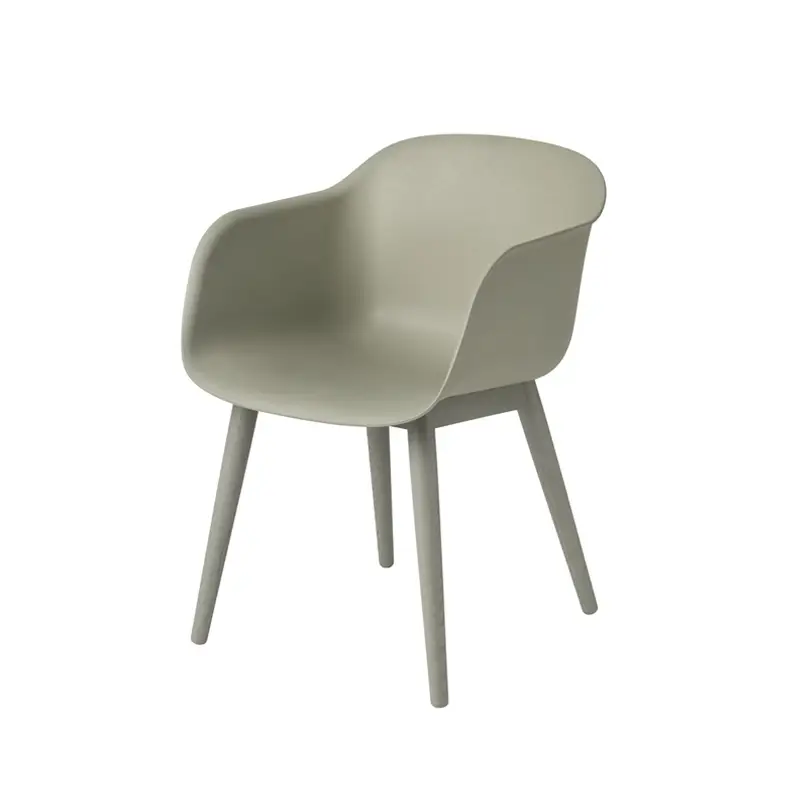 Marque Chaise FIBER ARMCHAIR 4 pieds bois Vert cendréMUUTO