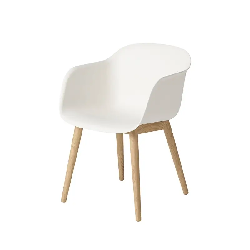 Chaise FIBER ARMCHAIR 4 pieds bois Blanc/ chêneMUUTO Must-Have