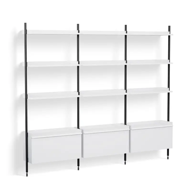 Bon Plan Shelving PIER SYSTEM 133 White/ blackHAY