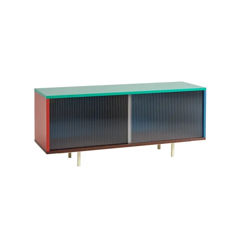 Offre Du Jour Meuble de rangement COLOUR CABINET M avec portes vitrées Multicolore HAY