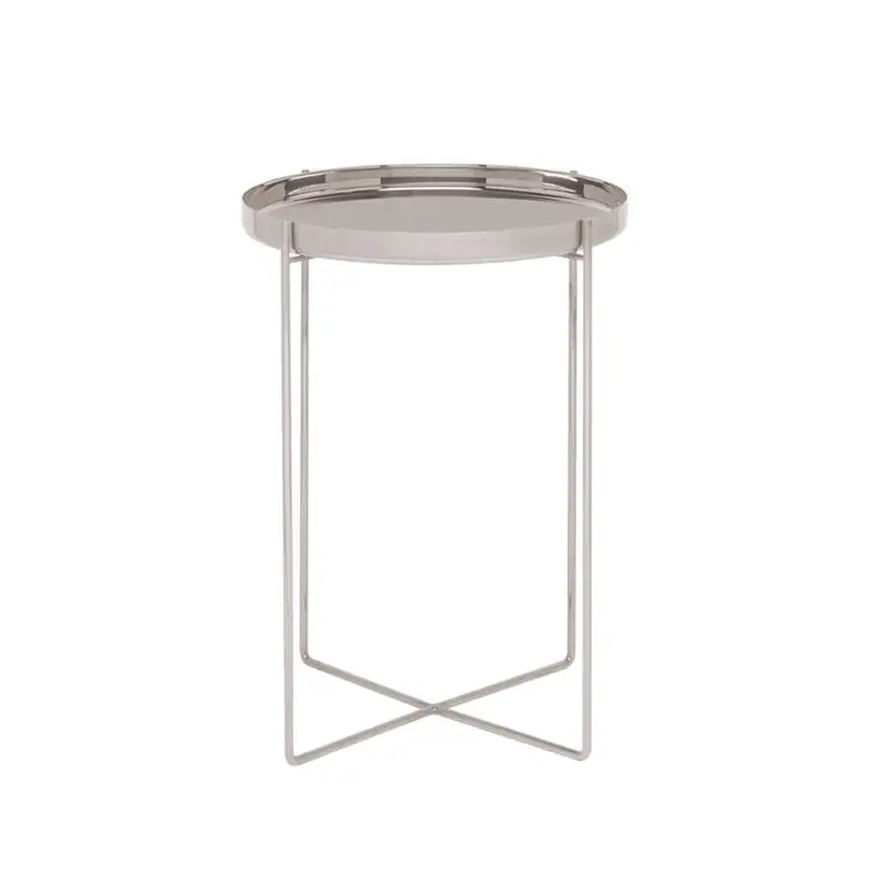 Réduction Table d'appoint guéridon CM05 HABIBI Ø 37 x H 47 InoxE15
