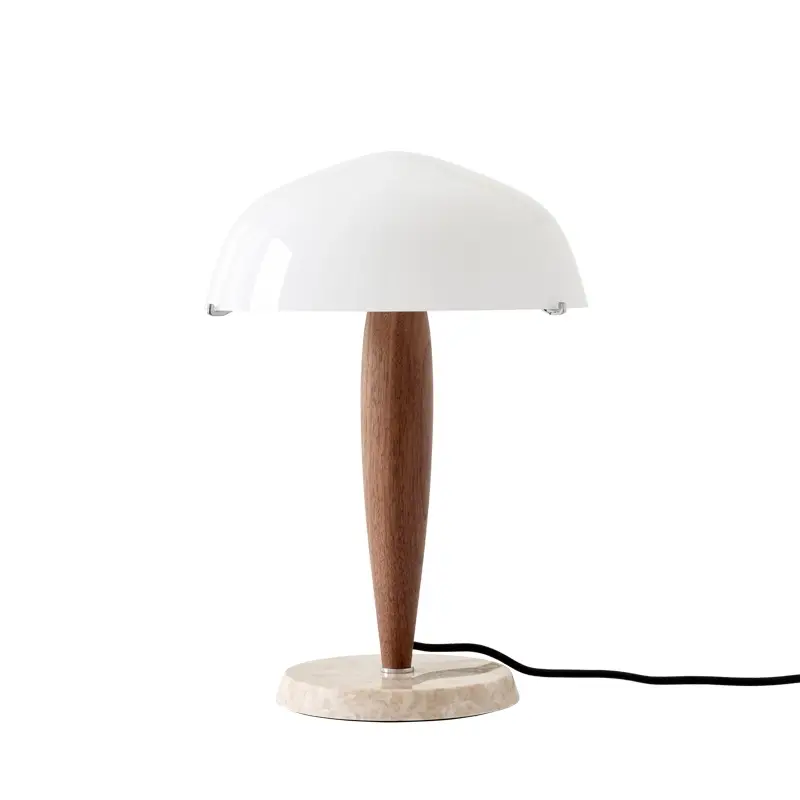 Table Lamp HERMAN SHY3 Opal glass, walnut, cream marbleAND TRADITION Petit Prix