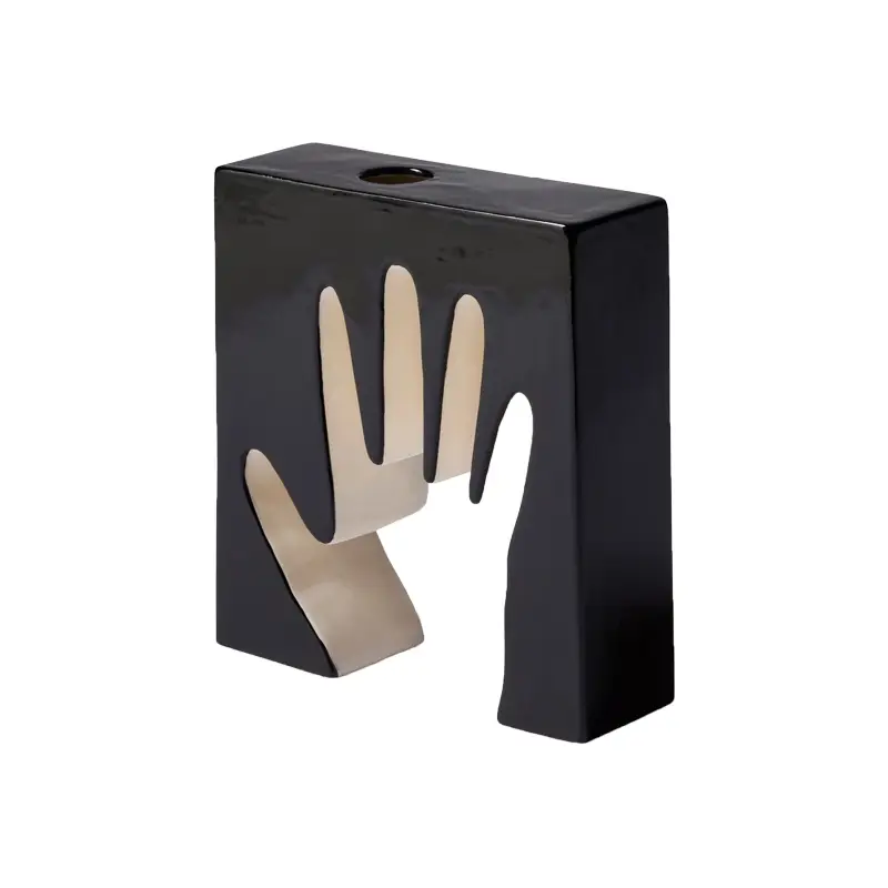 Vase IMPRONTA MANO black and white vaseCASSINA Quantité Limitée