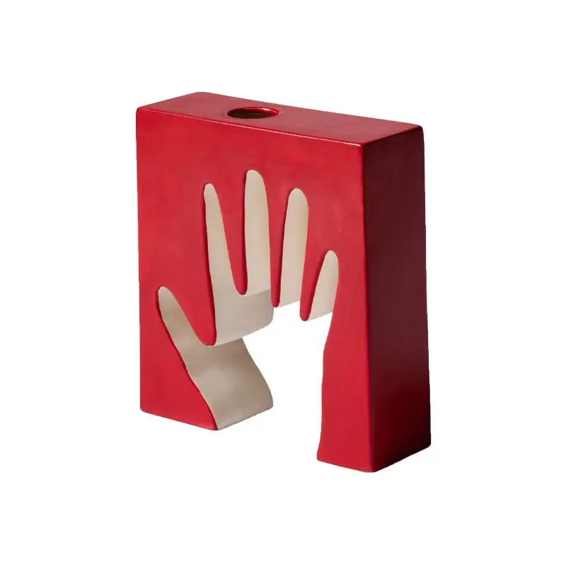 Haute Qualité Vase Vase IMPRONTA MANO Rouge et blancCASSINA