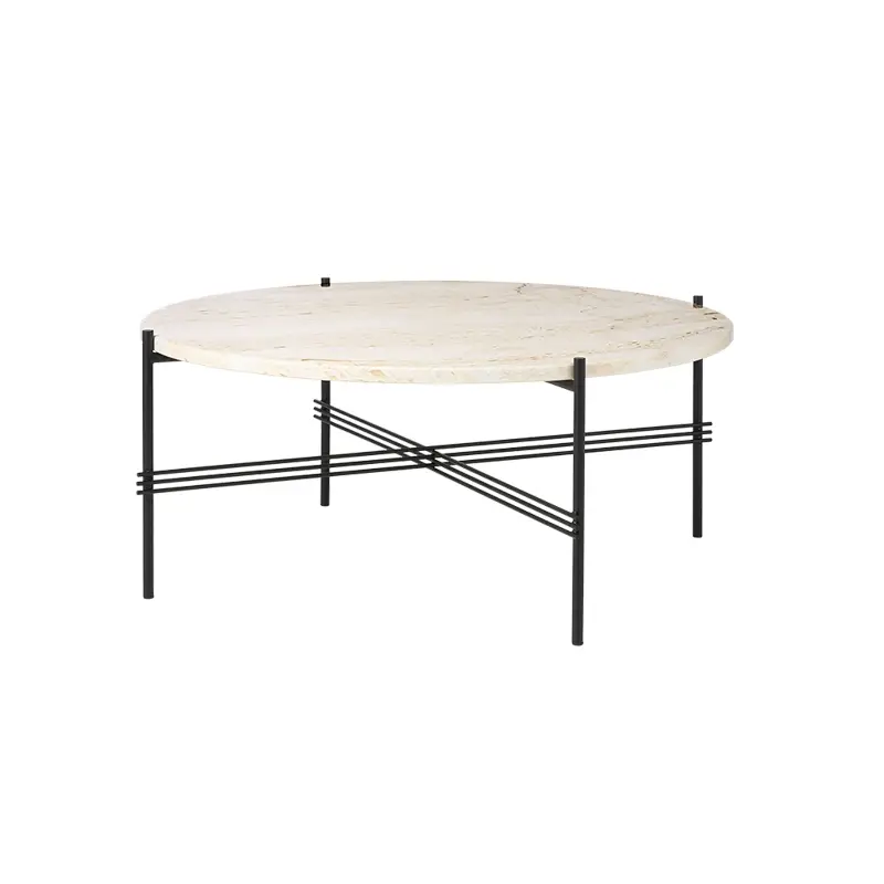 Table basse TS COFFEE Ø 80 Travertin blanc neutreGUBI Soldes