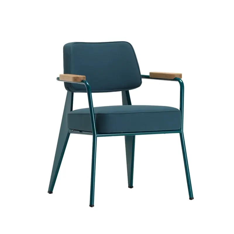 Chaise FAUTEUIL DIRECTION Twill gris bleu 03/ Prouvé Bleu DynastieVITRA Commander Vite