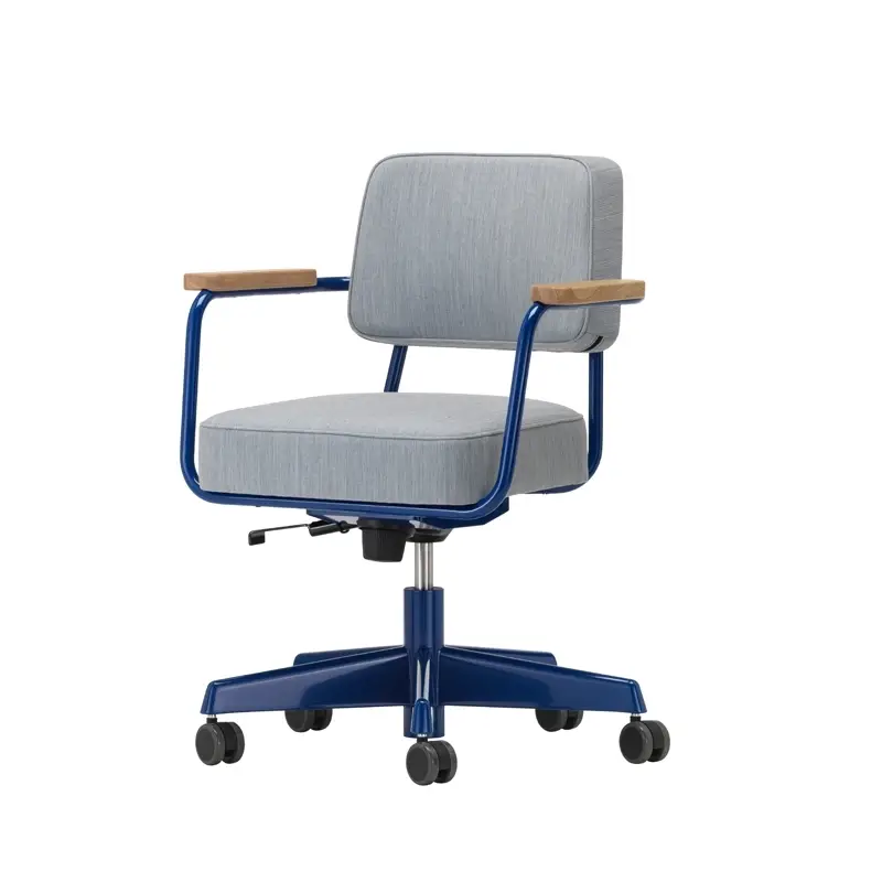 Fauteuil de bureau FAUTEUIL DIRECTION PIVOTANT Tress gris bleuté mélange 06/ Prouvé Bleu MarcouleVITRA Petit Prix