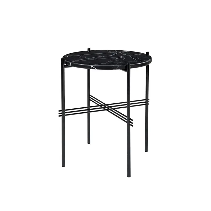 Promotion Table d'appoint guéridon TS SIDE Ø 40 Marbre Marquina noirGUBI
