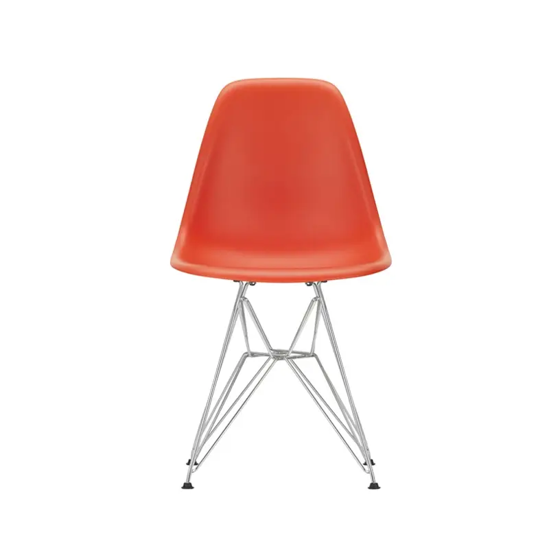 Petit Prix Dining Chair EAMES PLASTIC CHAIR DSR Poppy Red Eiffel Tower Feet REVITRA