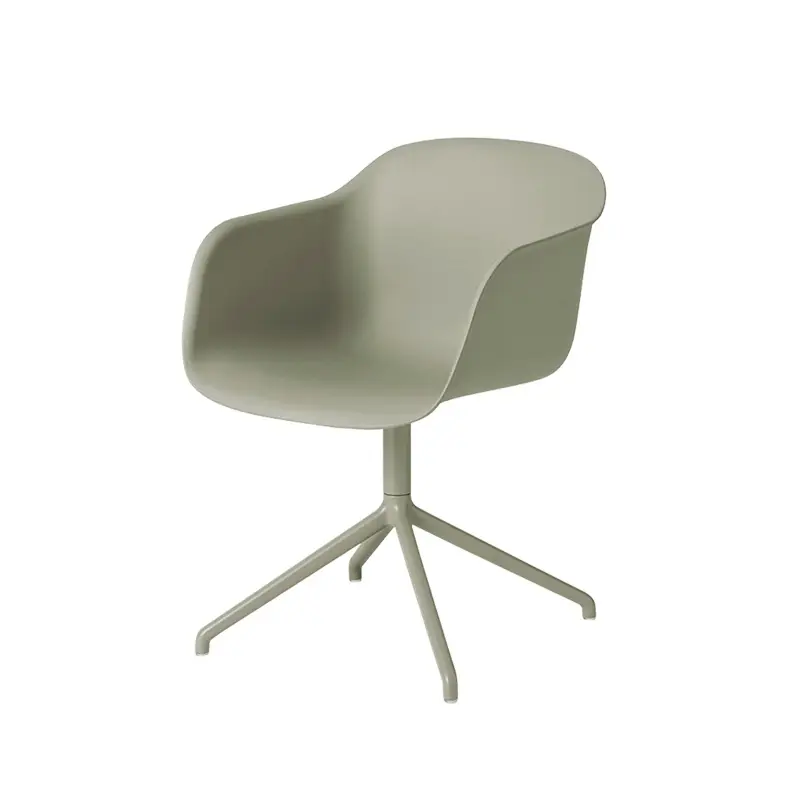 Chaise FIBER ARMCHAIR pied central Vert cendréMUUTO Offre Du Jour