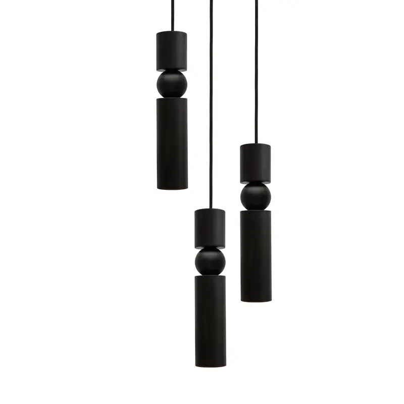 Livraison Express Pendant Light FULCRUM CHANDELIER 3 PIECES Matt blackLEE BROOM