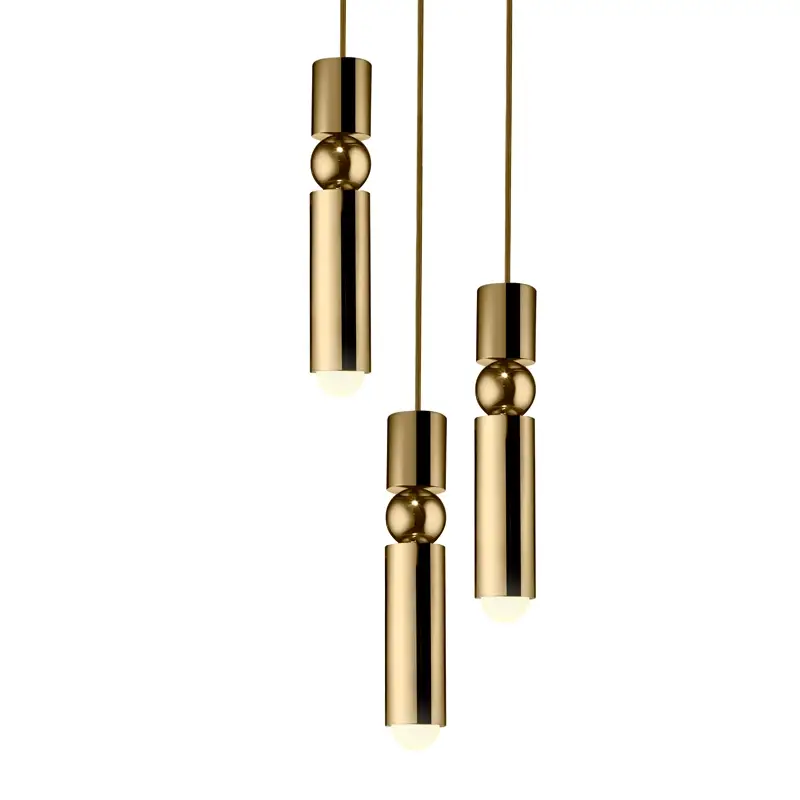 Authentique Suspension FULCRUM CHANDELIER 3 PIECES Laiton poliLEE BROOM