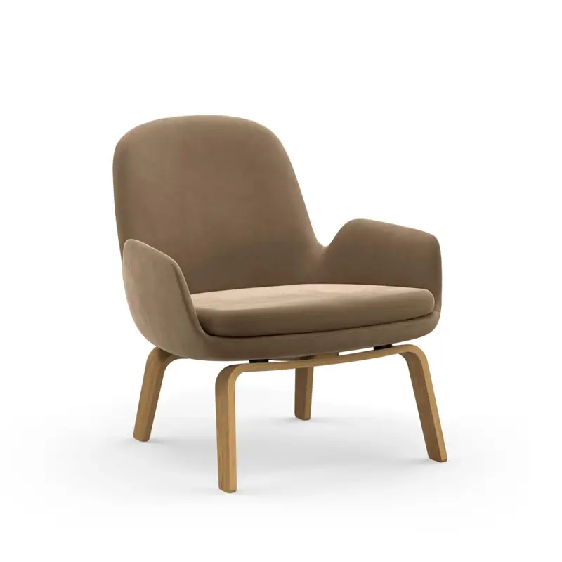 Nouvelle Collection Easy chair ERA LOW wooden legs City Velvet 77NORMANN COPENHAGEN