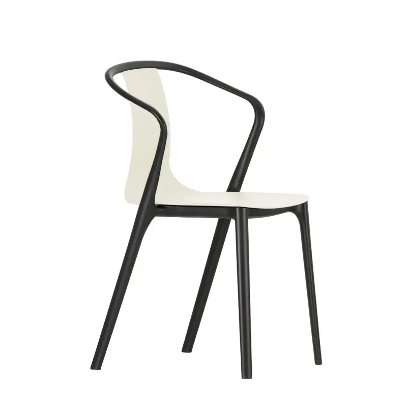 Chaise BELLEVILLE ARMCHAIR plastique CrèmeVITRA Satisfait Ou Remboursé