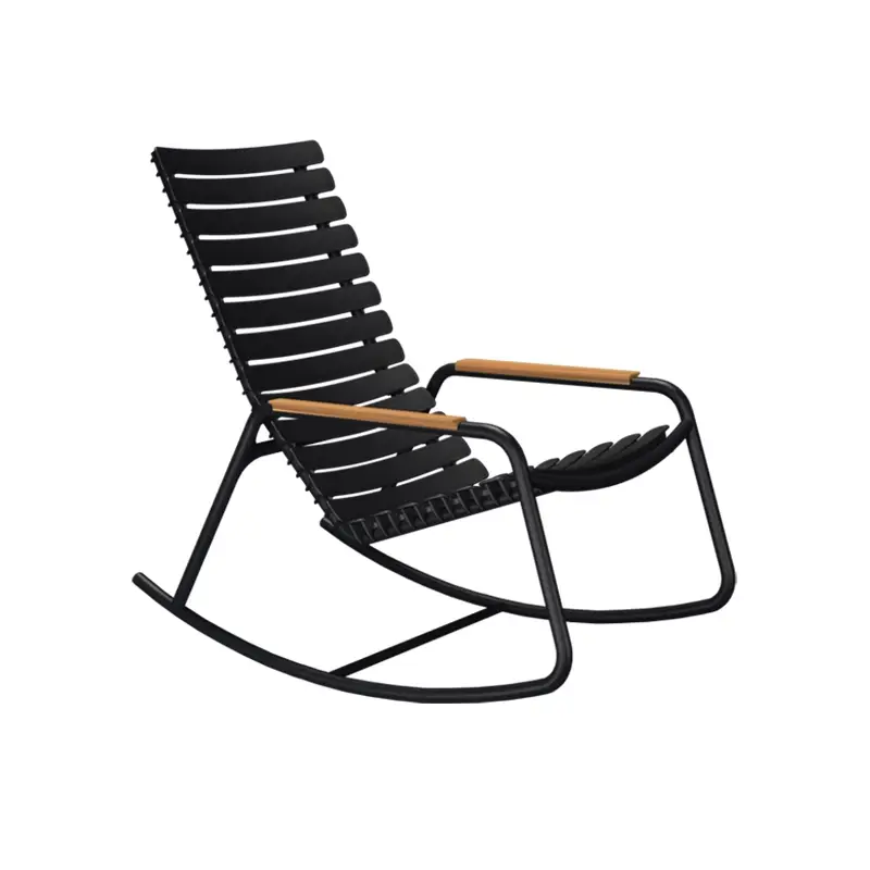 Outdoor Lounge Chair Rocking Chair RECLIPS bamboo armrests BlackHOUE Vente Flash