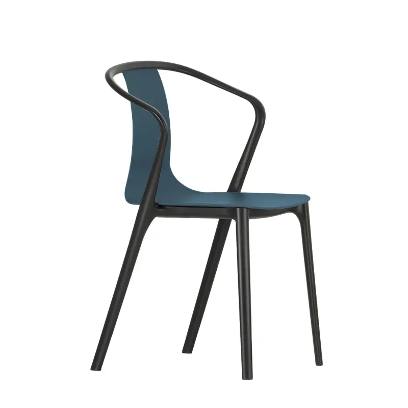 Chaise BELLEVILLE ARMCHAIR plastique Bleu de merVITRA Prix Cassé