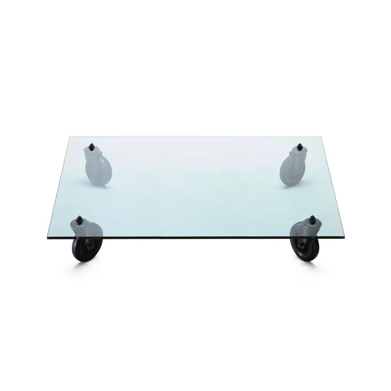 Affaire À Saisir Coffee Table TAVOLO CON RUOTE Rectangular TransparentFONTANA ARTE