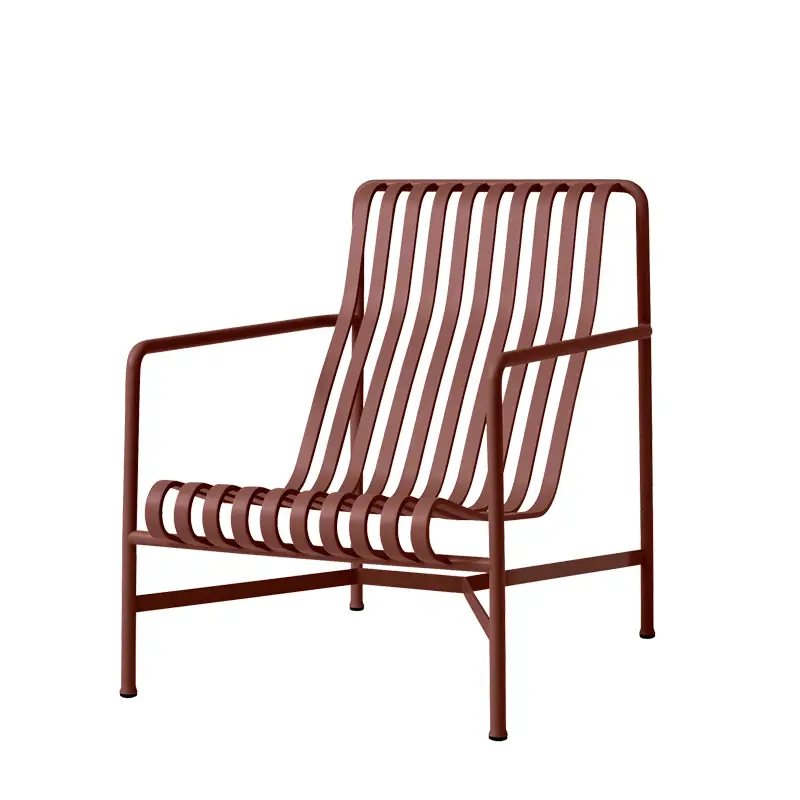 Populaire Outdoor Lounge Chair PALISSADE LOUNGE high back Iron redHAY