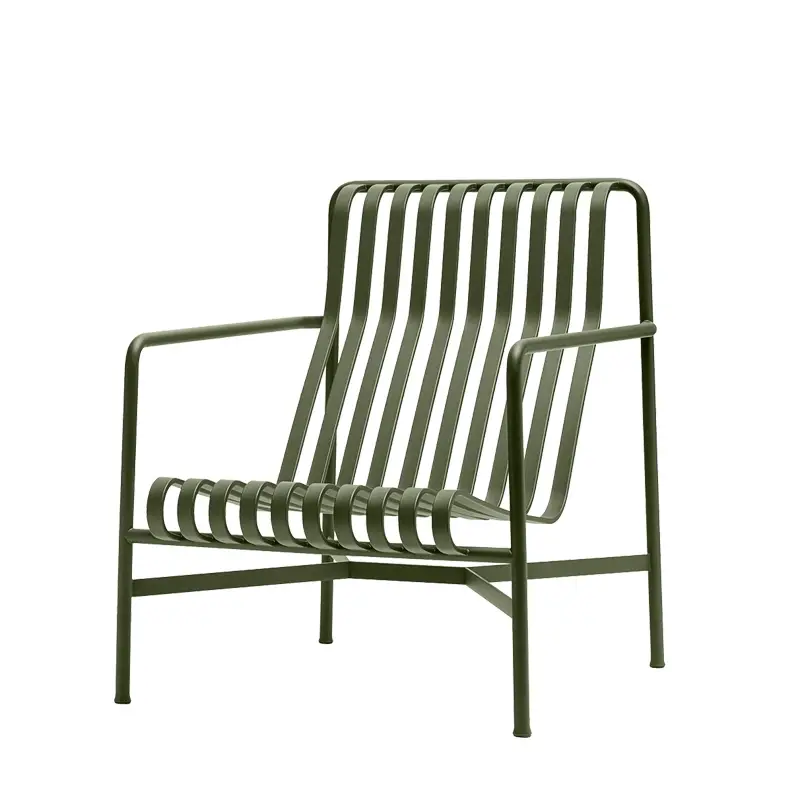 Livraison Express Fauteuil extérieur PALISSADE LOUNGE dossier haut Vert oliveHAY
