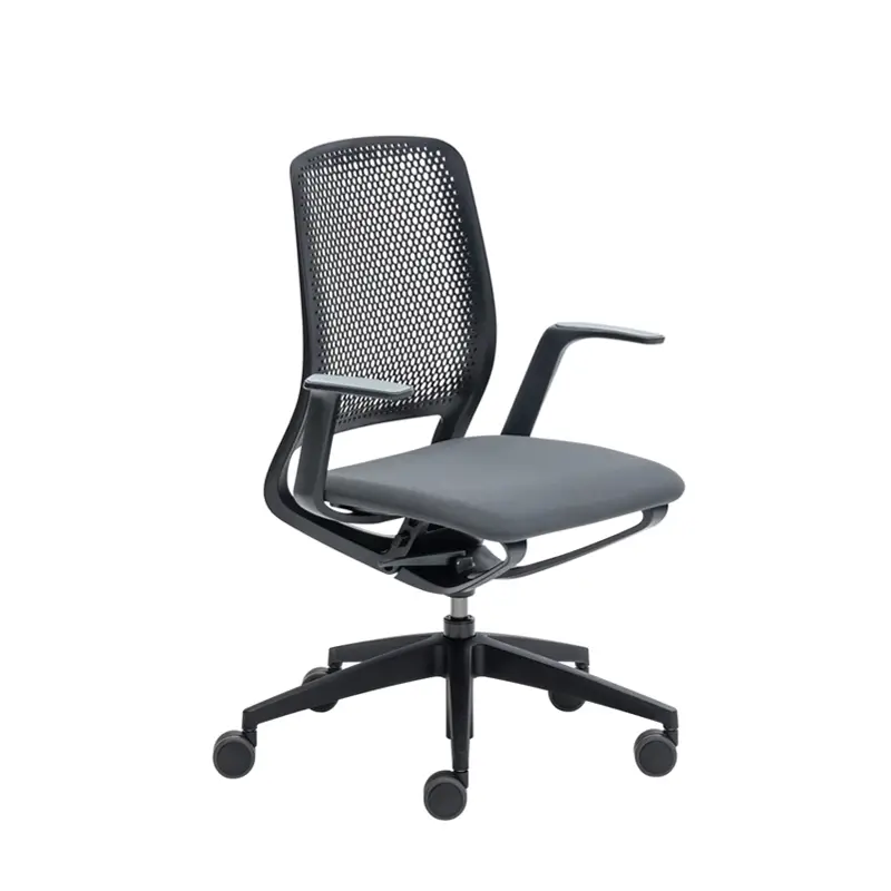 Office Chair SE:MOTION upholstered seat Anthracite 60025/ black frameSILVERA CONTRACT Offre Spéciale