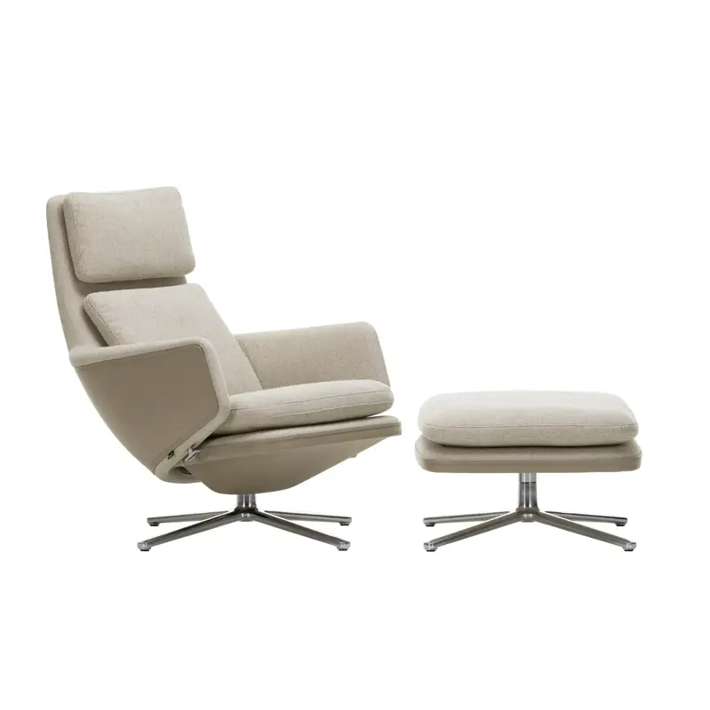 Solde Fauteuil GRAND RELAX & OTTOMAN Tissu Beige gris 03/ sable 07VITRA