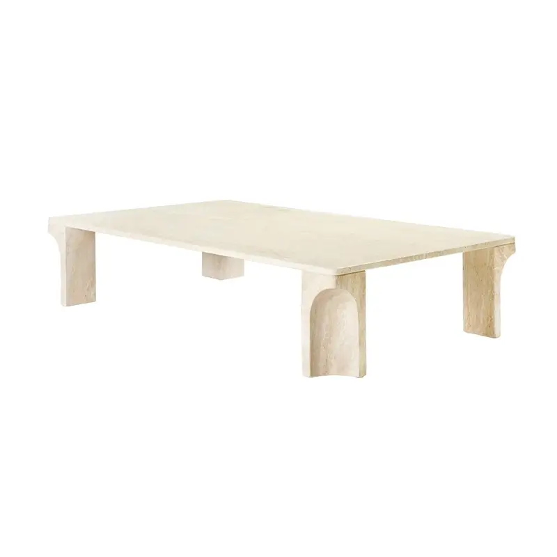 Marque Coffee Table DORIC 140x80 Neutral white travertineGUBI