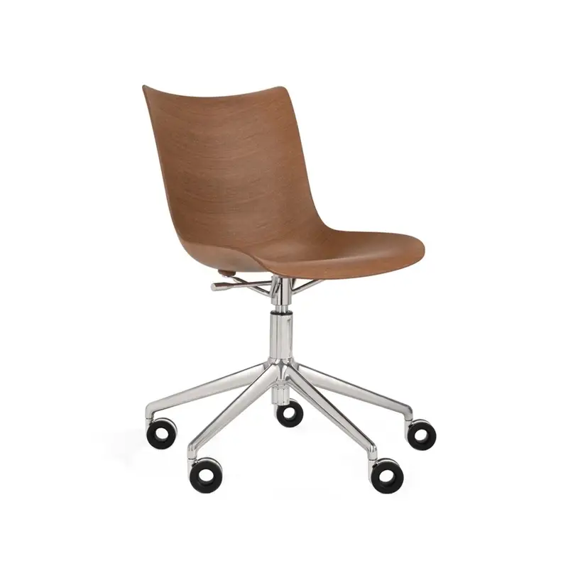 Top Vente Office Chair P/WOOD castors Dark wood/ chromeKARTELL