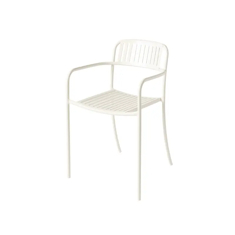 Commander Maintenant Outdoor Chair and Small Lounge Chair PATIO LAMES small armchair Pearl whiteTOLIX