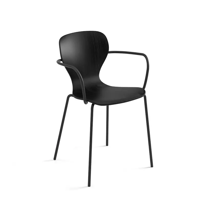 Chaise EARS pieds métal avec accoudoirs Noir/ noirVICCARBE Vente Directe