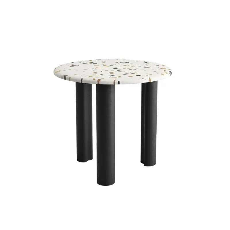 Side Table GHIA Ø 50 3 legs terrazzo Terrazzo light/ oak blackARPER Satisfait Ou Remboursé
