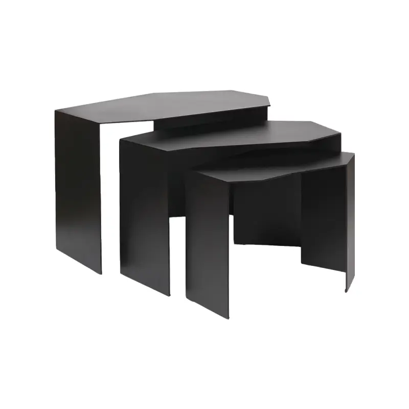 Coffee Table SHARD CLUSTER Set of 3 nesting tables BlackFERM LIVING Acheter Direct