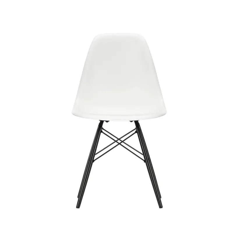 Chaise EAMES PLASTIC CHAIR DSW érable noir BlancVITRA Pas Cher