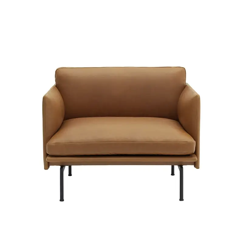Jusqu'à Épuisement Des Stocks Easy chair OUTLINE Cognac leatherMUUTO