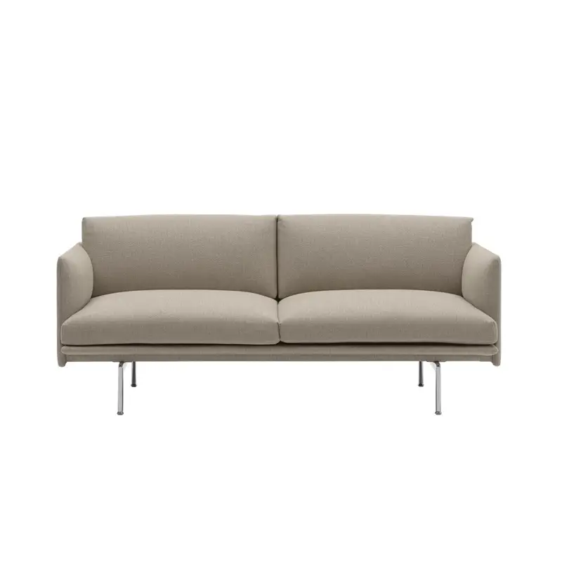 Meilleur Choix Canapé OUTLINE 2 places Tissu Ecriture 240/ aluminiumMUUTO