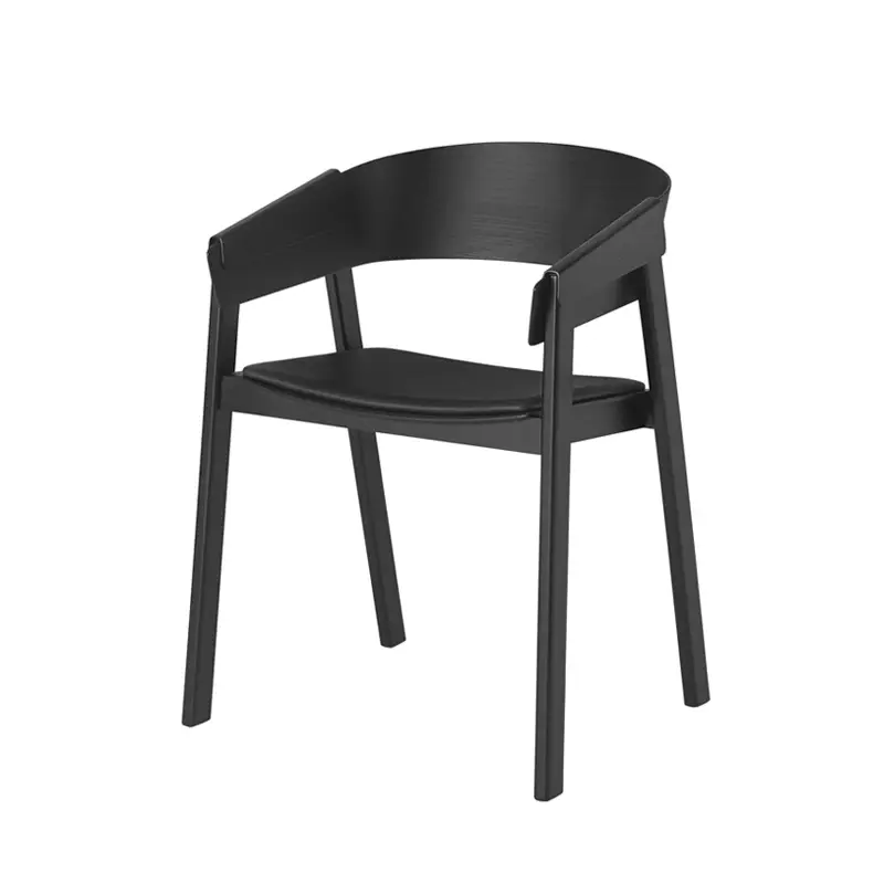 Réduction Chaise COVER ARMCHAIR Cuir NoirMUUTO