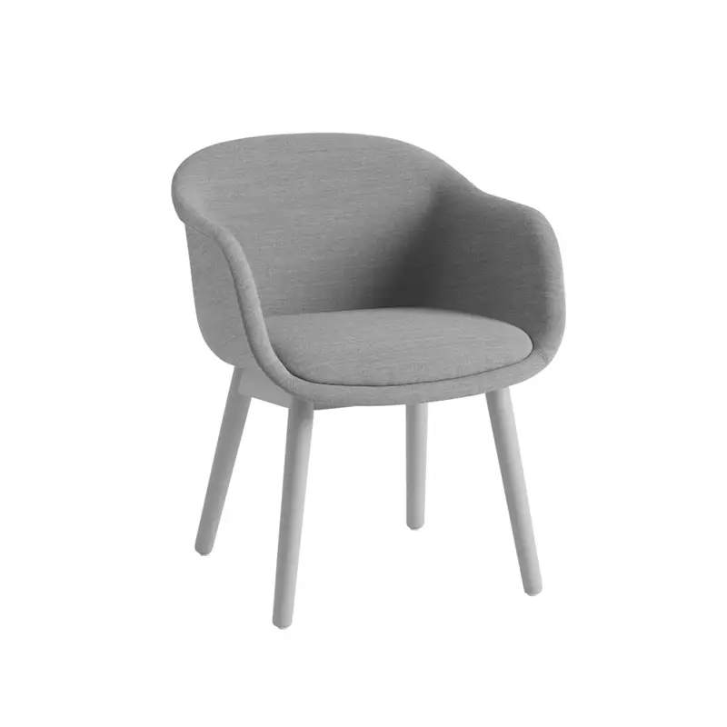 Chaise FIBER CONFERENCE pieds bois Remix 133 / GrisMUUTO Satisfait Ou Remboursé