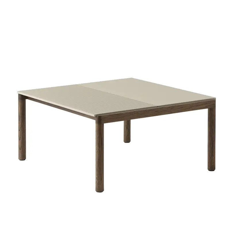 Super Prix Table basse COUPLE 80x84 Sable / Chêne huilé foncéMUUTO