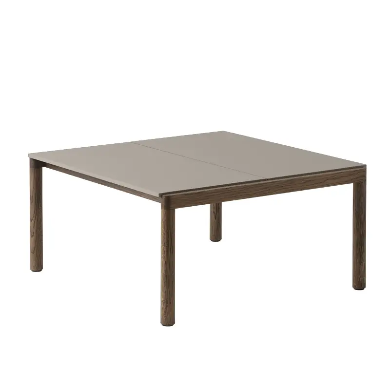 Must-Have Table basse COUPLE 80x84 Taupe / Chêne huilé foncéMUUTO