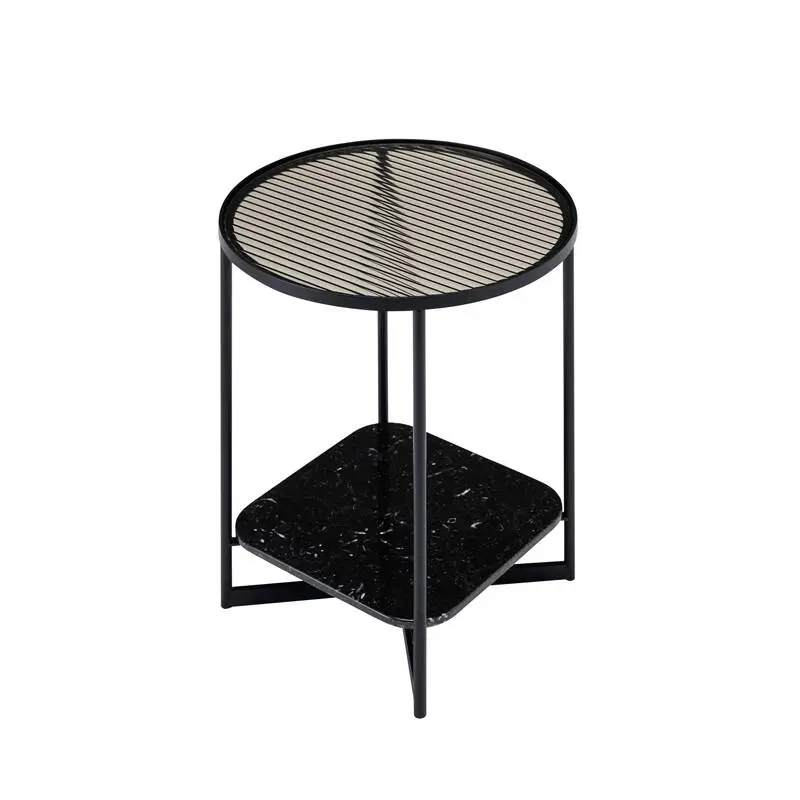 Table d'appoint guéridon MOHANA S Noir/ marbre noir Expédié Aujourd'hui