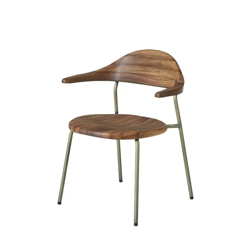 Authentique Dining Chair BICORN Iroko/ bronzeBASSAMFELLOWS